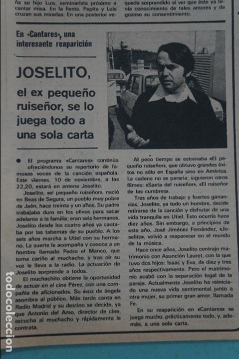 Coleccionismo de Revistas y Peri&oacute;dicos: RECORTE REPORTAJE CLIPPING DE JOSELITO REVISTA SEMANA N&ordm; 2021 PAG 25 L46