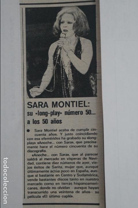 Coleccionismo de revistas y peri&oacute;dicos: RECORTE REPORTAJE CLIPPING DE SARA MONTIEL REVISTA SEMANA N&ordm; 2021 PAG 70 L46
