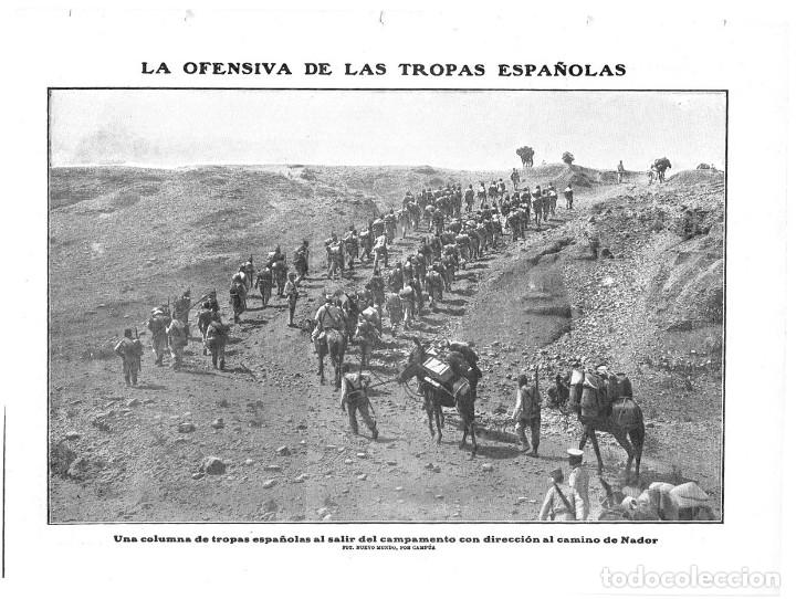 Coleccionismo de Revistas y Peri&oacute;dicos: 1909 HOJA REVISTA MARRUECOS MELILLA GUERRA RIF COLUMNA TROPAS INFANTER&Iacute;A AL CAMINO DE NADOR