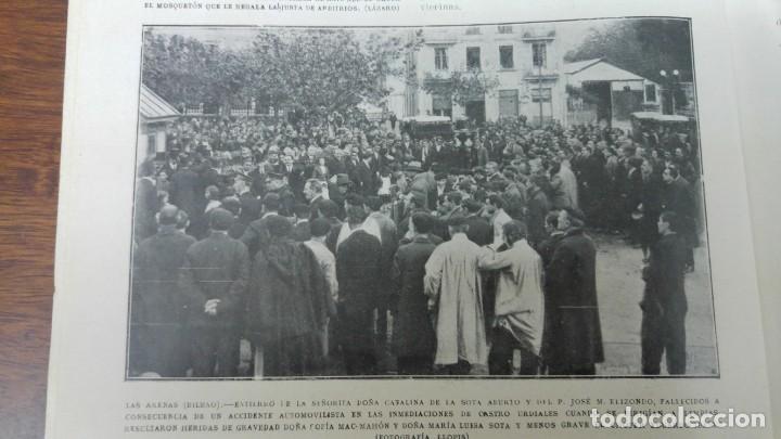 Collectionnisme de Revues et Journaux: LAS ARENAS BILBAO ACCIDENTE AUTOMOVILISTICO ENTIERRO CATALINA DE LA SOTA JOSE M&ordm; ELIOZONDO HOJA 1922