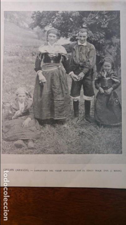 Sammeln von Zeitschriften und Zeitungen: GISTAIN ARAGON LABRADORES DEL VALLE ATAVIADOS CON EL TIPICO TRAJE HOJA A&Ntilde;O 1922