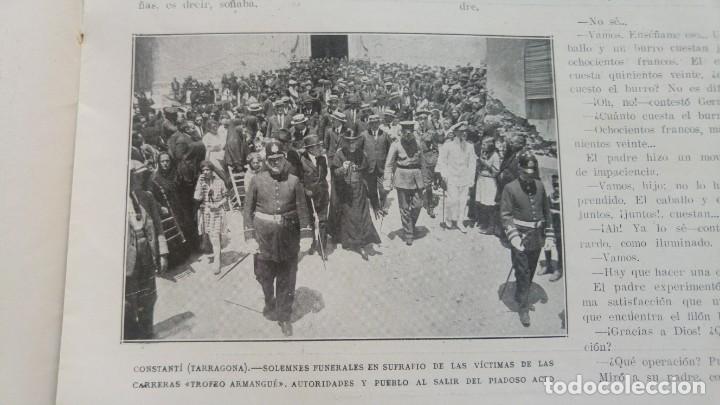 Collezionismo di Riviste e Giornali: CONSTANTI TARRAGONA VICTIMAS TROFEO AUTOMOVILISMO CARRERAS ARMANGUE HOJA A&Ntilde;O 1922