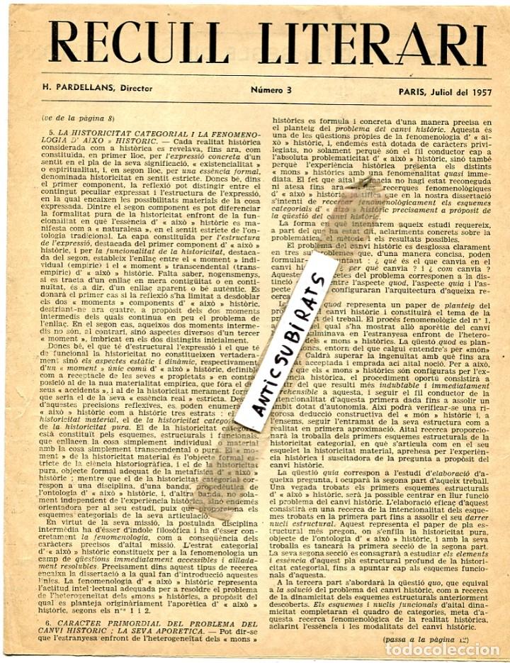 Coleccionismo de Revistas y Peri&oacute;dicos: REVISTA CATALANA A L' EXILI A PARIS 1957 JOAN TRIADU MARTINA ARAGAY FERRETER MORA HUMBERT PARDELLANS