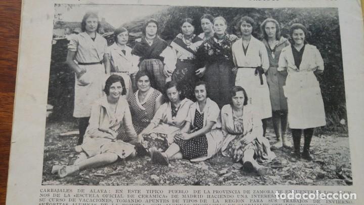 Collectionnisme de Revues et Journaux: MUCHACHAS DE CARBAJALES DE ALAVA ZAMORA ALUMNAS ESCUELA OFICIAL DE CERAMICA DE MADRID HOJA A&Ntilde;O 1930