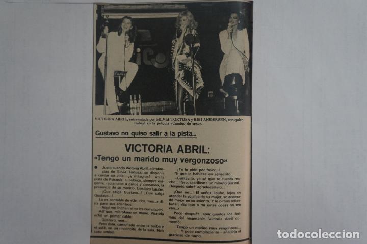 Coleccionismo de revistas y peri&oacute;dicos: RECORTE REPORTAJE CLIPPING DE VICTORIA ABRIL REVISTA SEMANA N&ordm; 2025 PAG 32 L 43