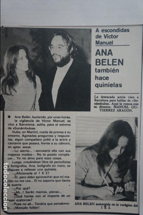 Coleccionismo de Revistas y Peri&oacute;dicos: RECORTE REPORTAJE CLIPPING DE ANA BELEN REVISTA SEMANA N&ordm; 2024 PAG 31 L46