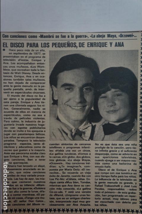 Coleccionismo de Revistas y Peri&oacute;dicos: RECORTE REPORTAJE CLIPPING DE ENRIQUE Y ANA REVISTA SEMANA N&ordm; 2024 PAG 55 L46