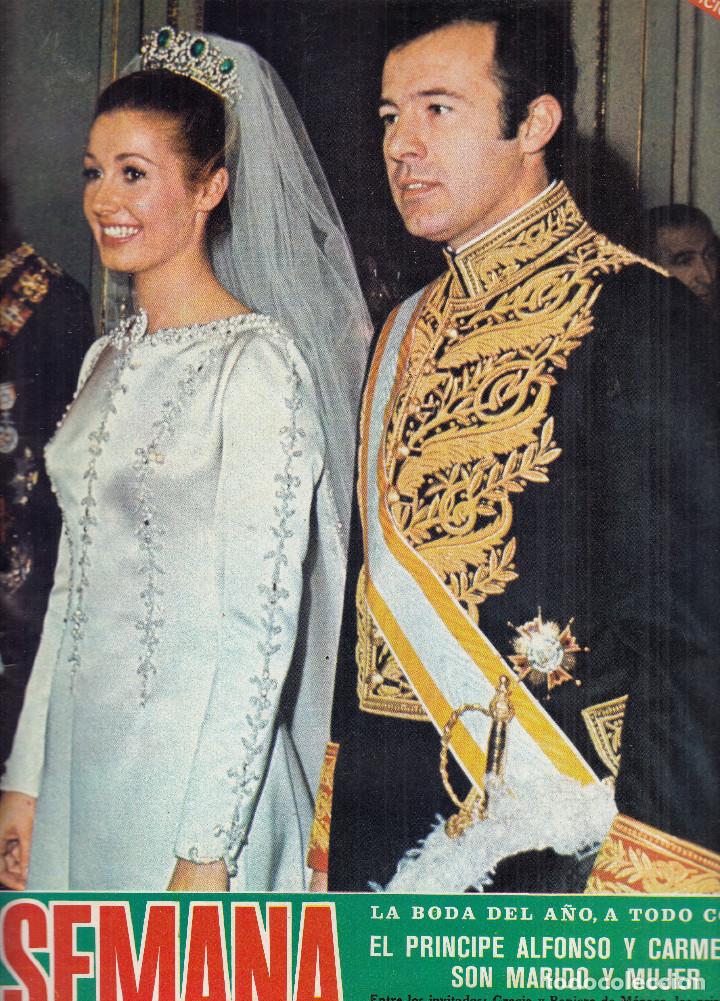 Coleccionismo de Revistas y Peri&oacute;dicos: REVISTA SEMANA N&ordm; 1674 A&Ntilde;O 1972. BODA DEL PRINCIPE ALFONSO DE BORBON Y CARMEN MARTINEZ BORDIU.