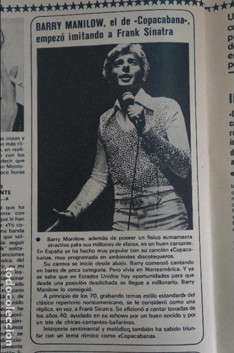 Coleccionismo de Revistas y Peri&oacute;dicos: RECORTE REPORTAJE CLIPPING DE BARRY MANILOW EL DE COPACABANA REVISTA SEMANA N&ordm; 2036 PAG 60 L47