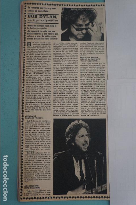 Coleccionismo de Revistas y Peri&oacute;dicos: RECORTE REPORTAJE CLIPPING DE BOB DYLAN REVISTA SEMANA N&ordm; 2036 PAG 60 L47