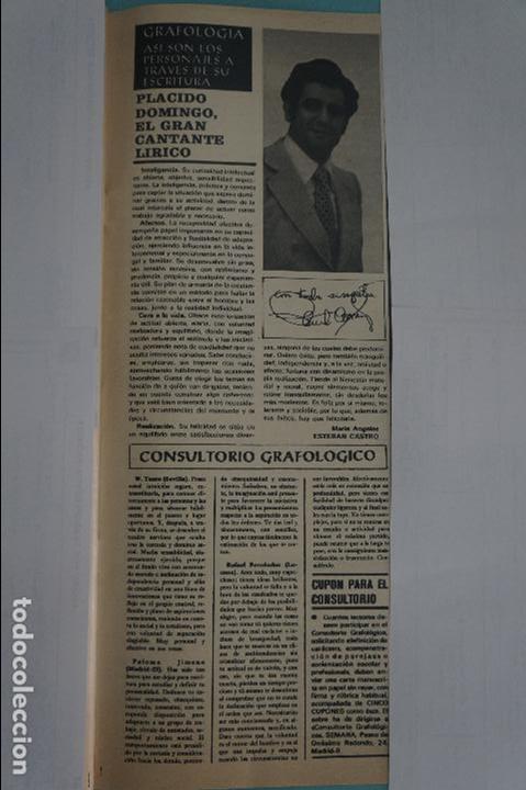 Coleccionismo de Revistas y Peri&oacute;dicos: RECORTE REPORTAJE CLIPPING DE PLACIDO DOMINGO REVISTA SEMANA N&ordm; 2036 PAG 73 L 47