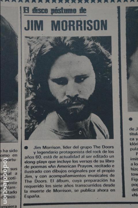 Coleccionismo de Revistas y Peri&oacute;dicos: RECORTE REPORTAJE CLIPPING DE JIM MORRISON REVISTA SEMANA N&ordm; 2030 PAG 51 L46