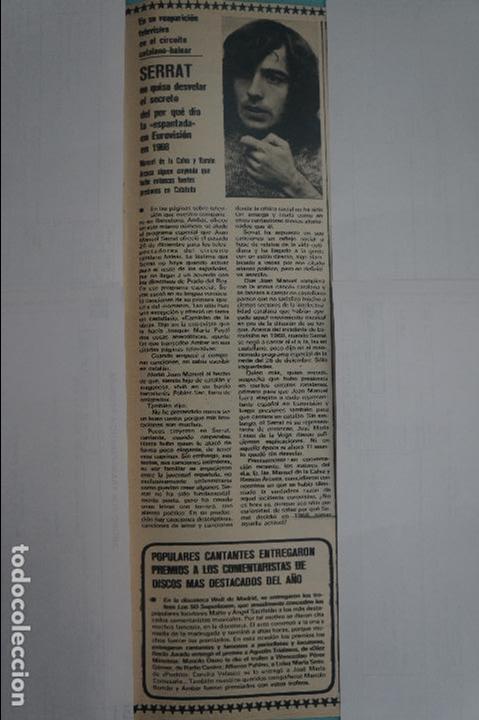 Coleccionismo de Revistas y Peri&oacute;dicos: RECORTE REPORTAJE CLIPPING DE JOAN MANUEL SERRAT REVISTA SEMANA N&ordm; 2030 PAG 51 L46