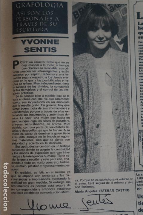 Coleccionismo de Revistas y Peri&oacute;dicos: RECORTE REPORTAJE CLIPPING DE YVONNE SENTIS REVISTA SEMANA N&ordm; 2030 PAG 65 L46