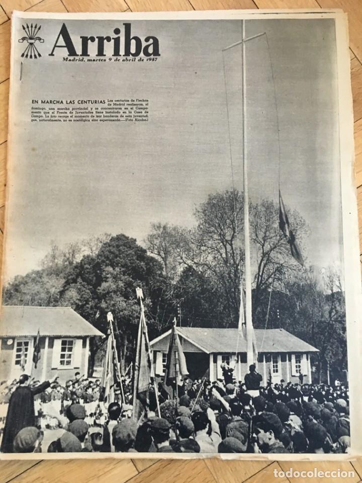 Colecionismo de Revistas e Jornais: ARRIBA (9-4-57) CASA CAMPO MADRID SANTIAGO CHILE BAIXANT DE LA FONT DEL GAT MOTOS CUENCA
