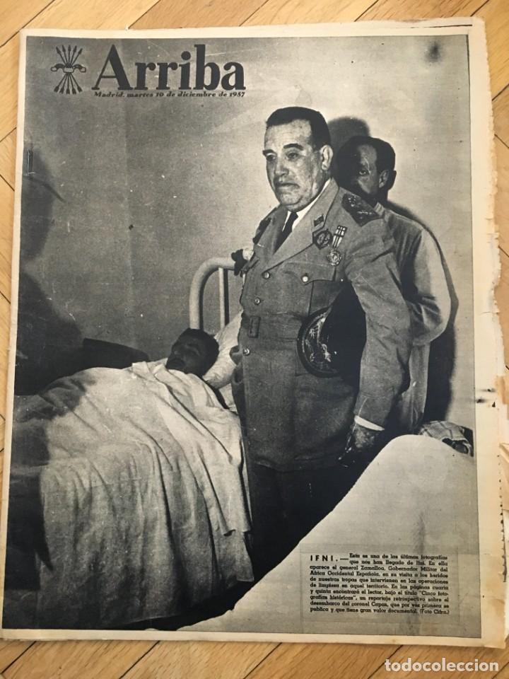 Colecionismo de Revistas e Jornais: ARRIBA (10-12-57)IFNI SAN FRANCISCO EL GRANDE REAL MADRID WOLVERPHAMTON ESPANYOL YOUNG MARTIN RETIRO
