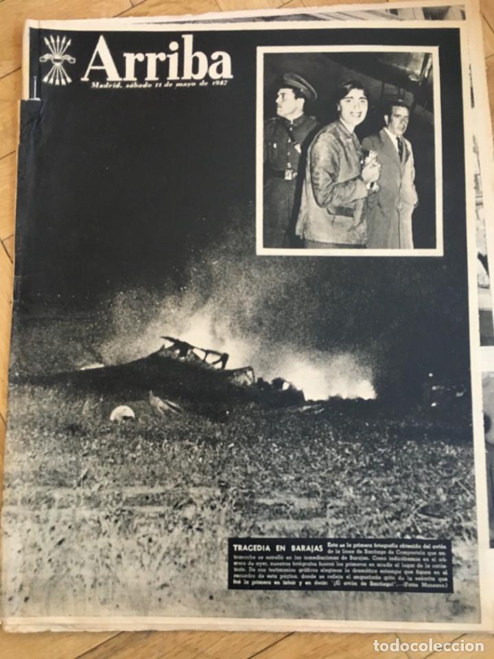 Coleccionismo de Revistas y Peri&oacute;dicos: ARRIBA (11-5-57) REAL MADRID FIORENTINA ACEITE LANZAROTE BARCELONA JOSELITO HUERTA