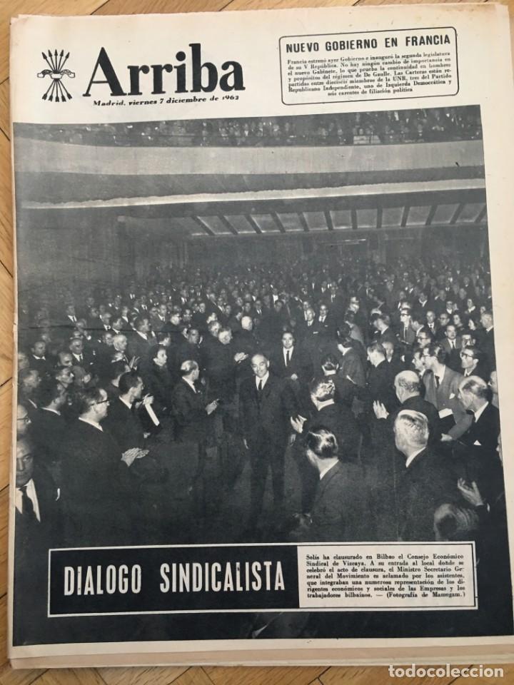 Colecionismo de Revistas e Jornais: ARRIBA (7-12-62) FRANCIA SOLIS EN BILBAO TREN ELECTRICO ATLETICO MADRID BARCELONA GALLINA BLANCA