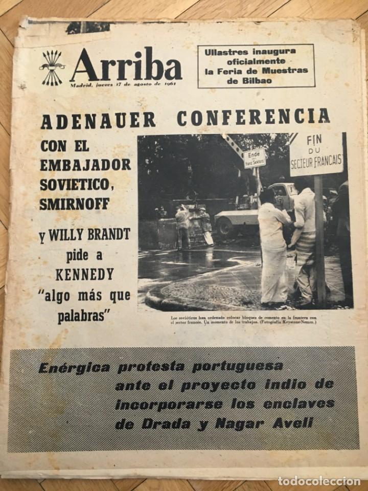 Colecionismo de Revistas e Jornais: ARRIBA (17-8-61) ULLASTRES GREGORIO SANCHEZ ELCHE PESCA SUBMARIA EN ALMERIA FISCHER AFRICA CLESA