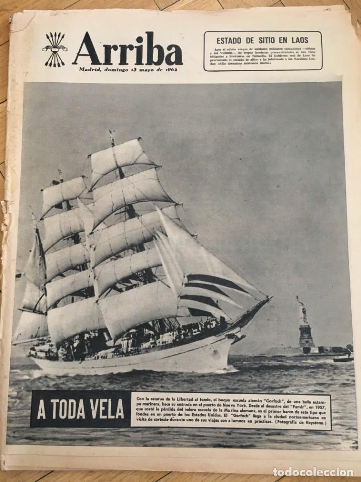 Coleccionismo de revistas y peri&oacute;dicos: ARRIBA(13-5-62)GORFOCH SAN PONCIO ALTO ARAGON MAR MENOR PANTANO SAN JUAN AT.MADRID BALONMANO CAMPEON