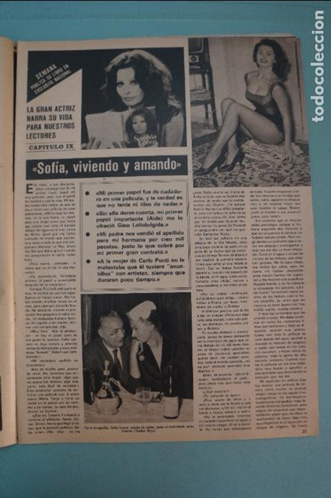 Coleccionismo de Revistas y Peri&oacute;dicos: RECORTE REPORTAJE CLIPPING DE SOFIA LOREN REVISTA SEMANA N&ordm; 2054 PAG 21-23
