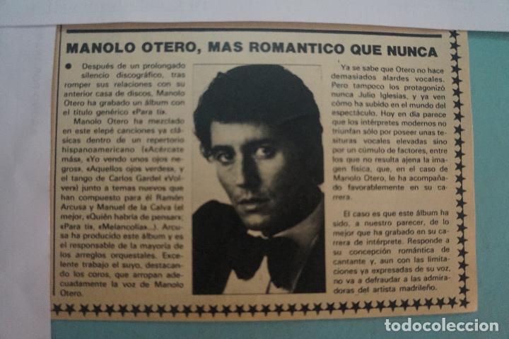 Coleccionismo de Revistas y Peri&oacute;dicos: RECORTE REPORTAJE CLIPPING DE MANOLO OTERO REVISTA SEMANA N&ordm; 2054 PAG 69