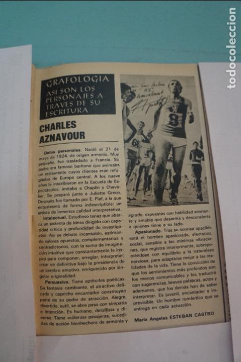 Coleccionismo de Revistas y Peri&oacute;dicos: RECORTE REPORTAJE CLIPPING DE CHARLES AZNAVOUR REVISTA SEMANA N&ordm; 2053 PAG 95