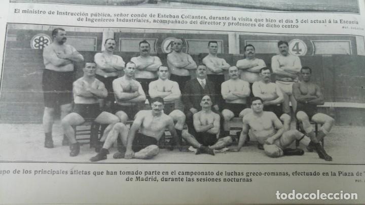 Collezionismo di Riviste e Giornali: ATLETAS CAMPEONATO DE LUCHAS GRECO-ROMANAS MADRID- HOJA 1915