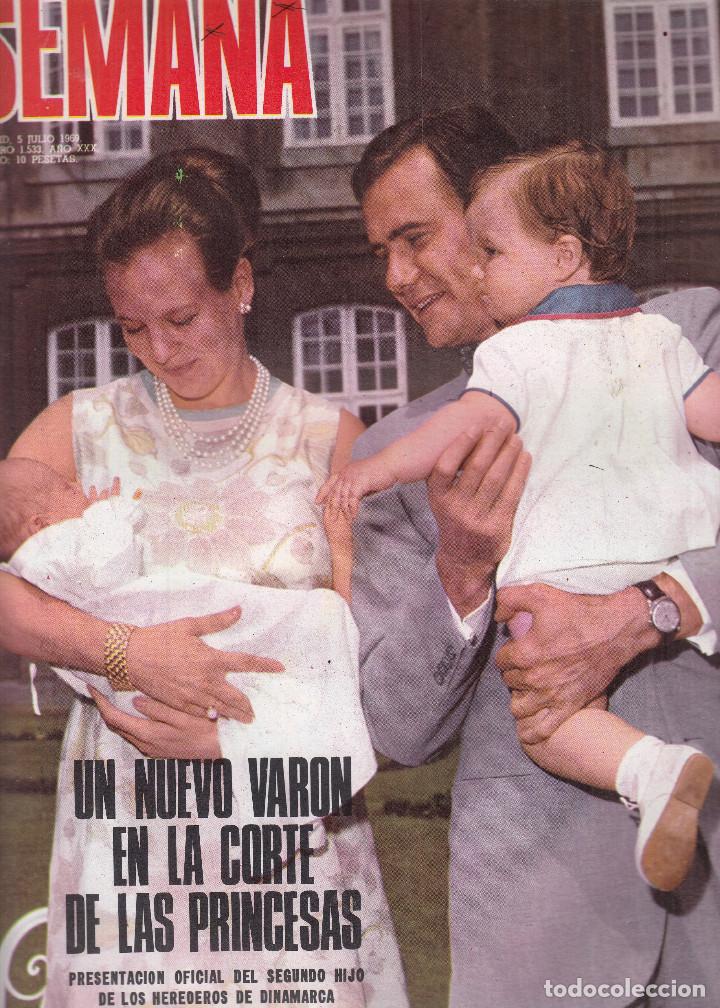 Coleccionismo de Revistas y Peri&oacute;dicos: REVISTA SEMANA N&ordm; 1533 A&Ntilde;O 1969. MARGARITA Y ENRIQUE. PRESENTAN UN NUEVO VARON. SUSY LINDBERG.