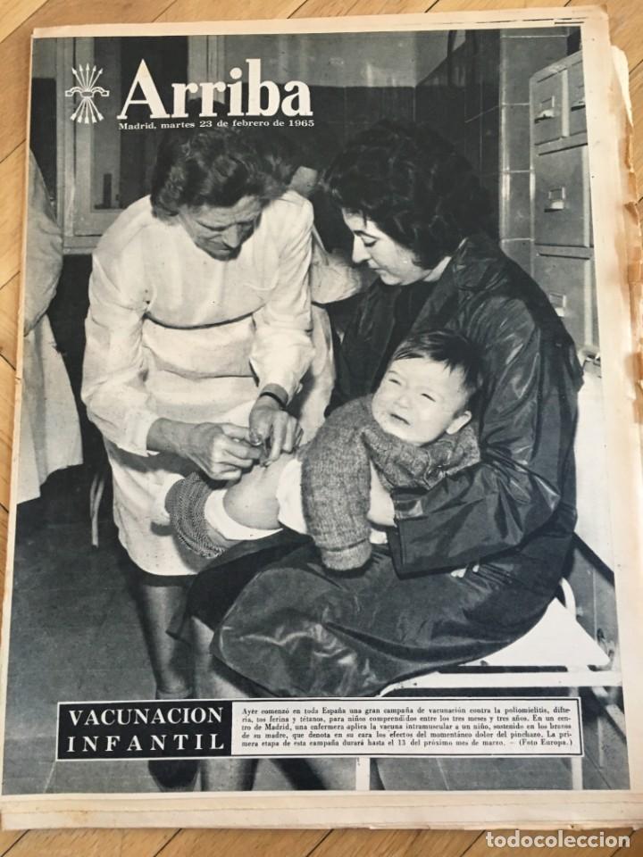 Collezionismo di Riviste e Giornali: ARRIBA (23-2-65) VACUNAS PLAYA DE LAS TERESITAS PASOS A NIVEL RENFE RAYO VALLECAS