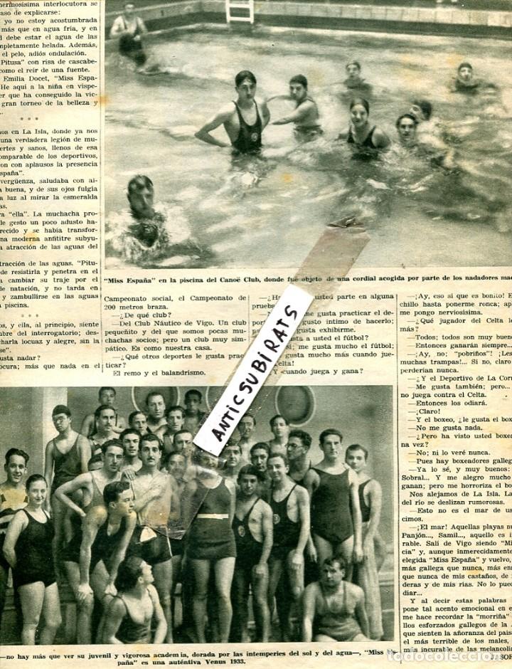 Collection Magazines and Newspapers: REVISTA A&Ntilde;O 1933 MISS CLUB NAUTICO DE VIGO EMILIA DOCET GALICIA DOMINGO ZALDUA HERRERA LANGARA