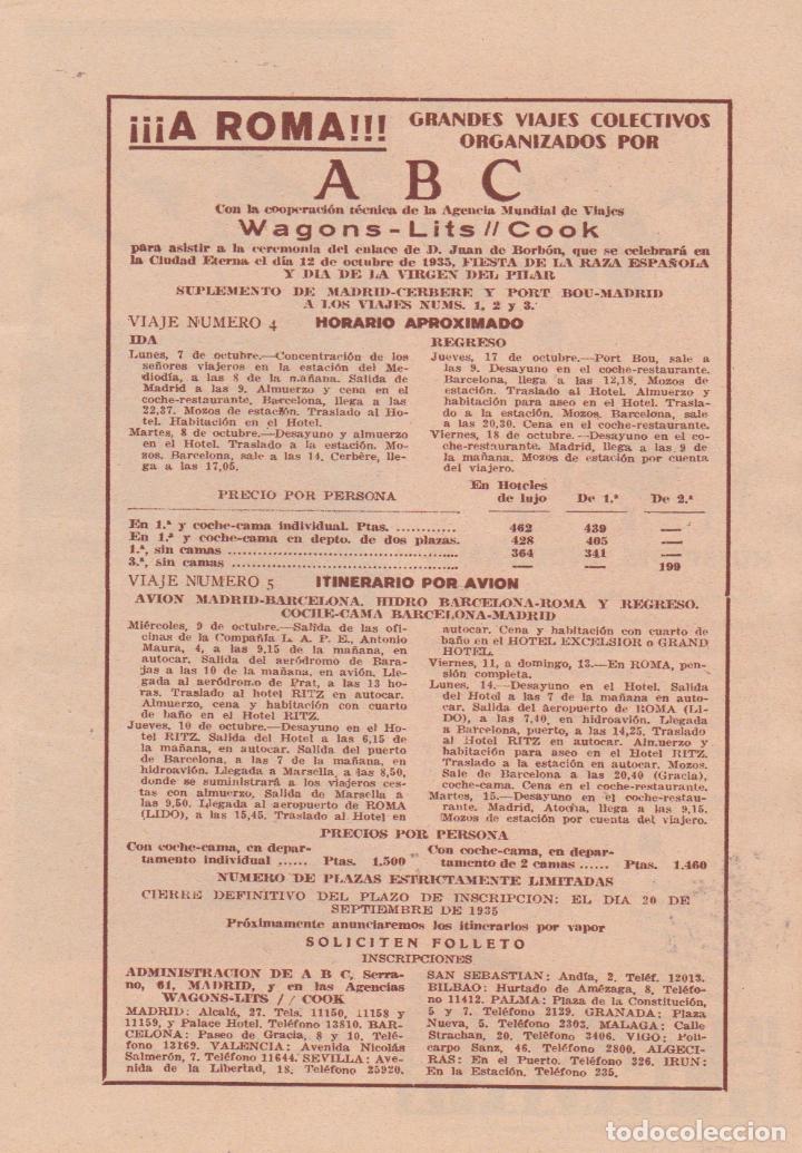 Coleccionismo de Revistas y Peri&oacute;dicos: Publicidad viajes colectivos organizados por ABC y Wagons-Lits // Cook. - 1935