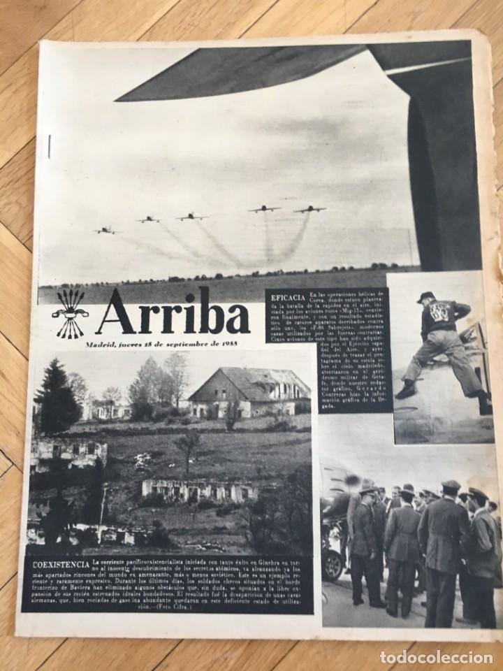 Collezionismo di Riviste e Giornali: ARRIBA (15-9-55) RELOJ OMEGA GAZA COLONIA INFANTIL GENERAL VARELA