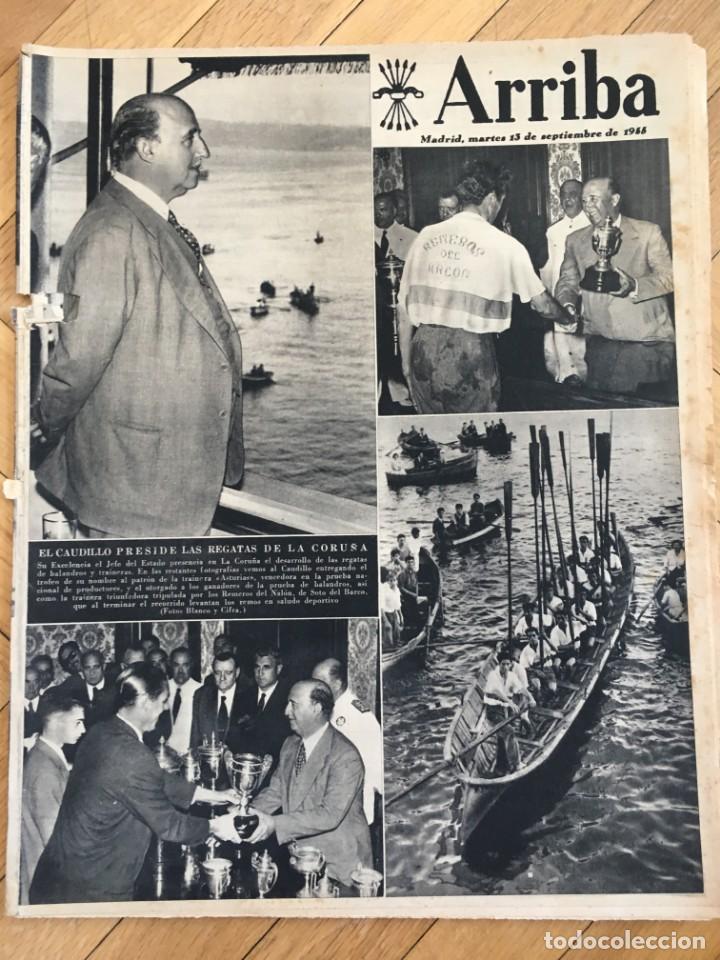 Sammeln von Zeitschriften und Zeitungen: ARRIBA (13-9-55) REGATAS EN LA CORU&Ntilde;A SANTO TOMAS DE VILLANUEVA ORENSE TOROS