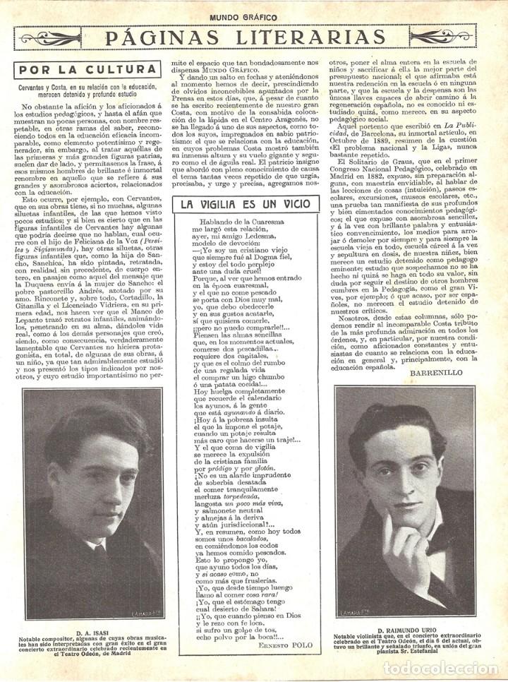 Collection Magazines and Newspapers: 1918 HOJA REVISTA MADRID TEATRO ODEON ARTISTAS M&Uacute;SICOS COMPOSITOR A. ISASI VIOLINISTA RAIMUNDO URIO