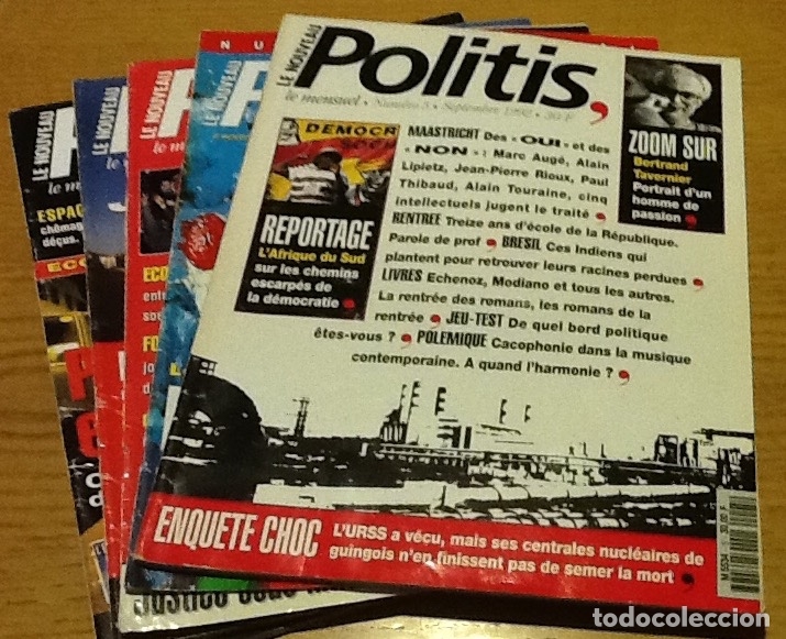 Coleccionismo de revistas y peri&oacute;dicos: Le noveau Politis. Le mensual. N&uacute;meros 5, 6, 7, 8, 9. 1992-1993. Francia