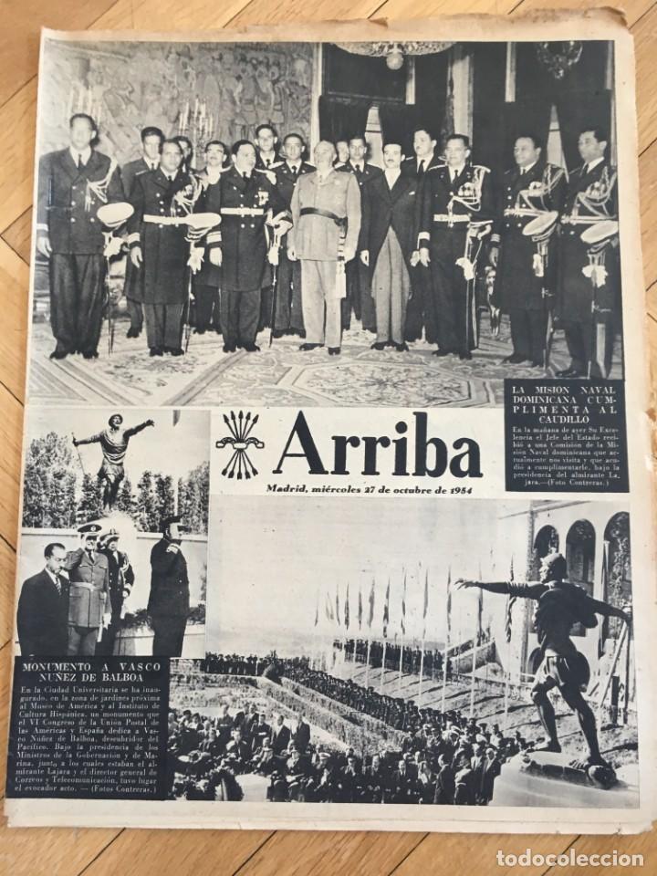 Collezionismo di Riviste e Giornali: ARRIBA (27-10-54) MONUMENTO A VASCO NU&Ntilde;EZ DE BALBOA MINISTERIO AGRICULTURA CARTAS DE LAKIS