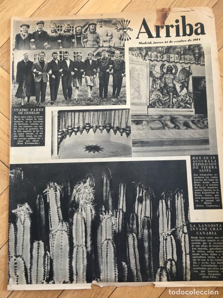 Collezionismo di Riviste e Giornali: ARRIBA (21-10-54) CESAR GIRON PEDRALBES PREMIO PE&Ntilde;A RHIN VIGO