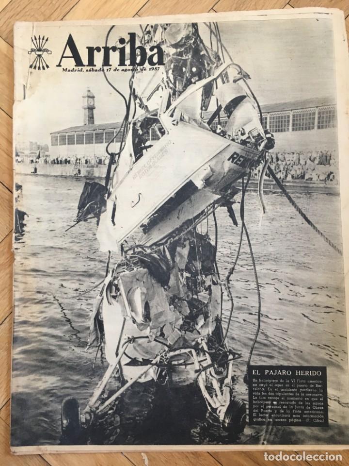 Collezionismo di Riviste e Giornali: ARRIBA (17-8-57) PUERTO BARCELONA PERCEBES LA CORU&Ntilde;A COPA EUROPA SEVILLA BENFICA ALVARO DE LUNA