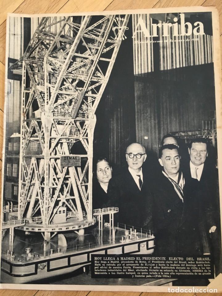 Collezionismo di Riviste e Giornali: ARRIBA (20-1-56) VILLA DE MADRID REAL MADRID ATHLETIC BARRIO DE LAS DELICIAS