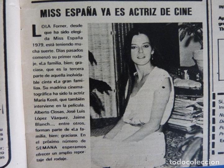 Coleccionismo de Revistas y Peri&oacute;dicos: RECORTE REPORTAJE CLIPPING DE LOLA FORNER MISS ESPA&Ntilde;A 1979 REVISTA SEMANA N&ordm; 2066 PAG 19