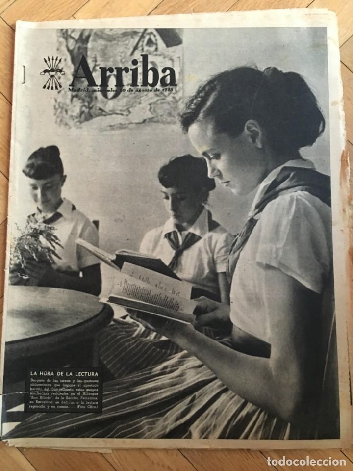 Collezionismo di Riviste e Giornali: ARRIBA (10-8-58)EMIR FAISAL EN EL CAIRO SUBMARINO TRITON CABO CA&Ntilde;AVERAL MAR MENOR DE MURCIA NAVARRA