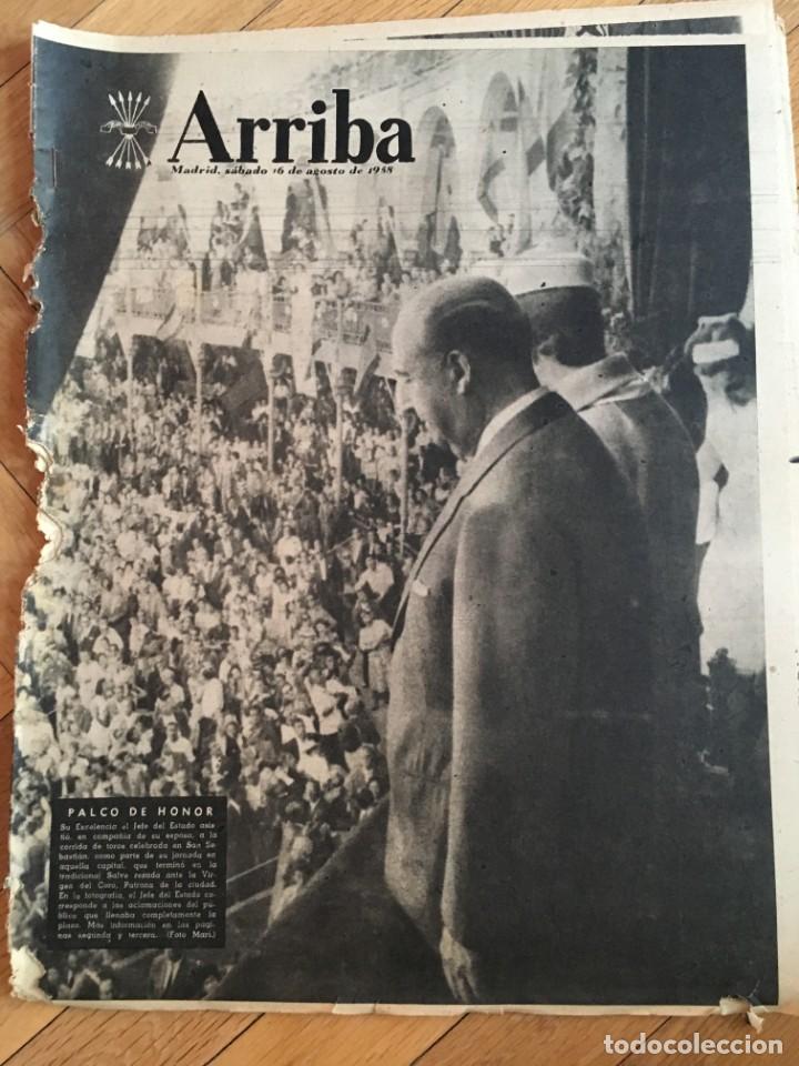 Collezionismo di Riviste e Giornali: ARRIBA (16-8-58)TOROS NTRA SRA ATOCHA PRIMER SUPERMERCADO DE ESPA&Ntilde;A CASINO SAN SEBASTIAN RIVER PLATE