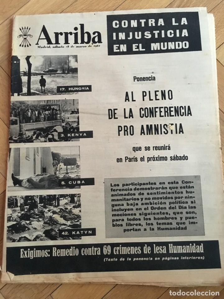 Sammeln von Zeitschriften und Zeitungen: ARRIBA (18-3-61) ESTACION BURGOS KATYN PETROLERO BAHIA GADITANA CADIZ SAN MARCIAL PLAZA MAYOR MADRID