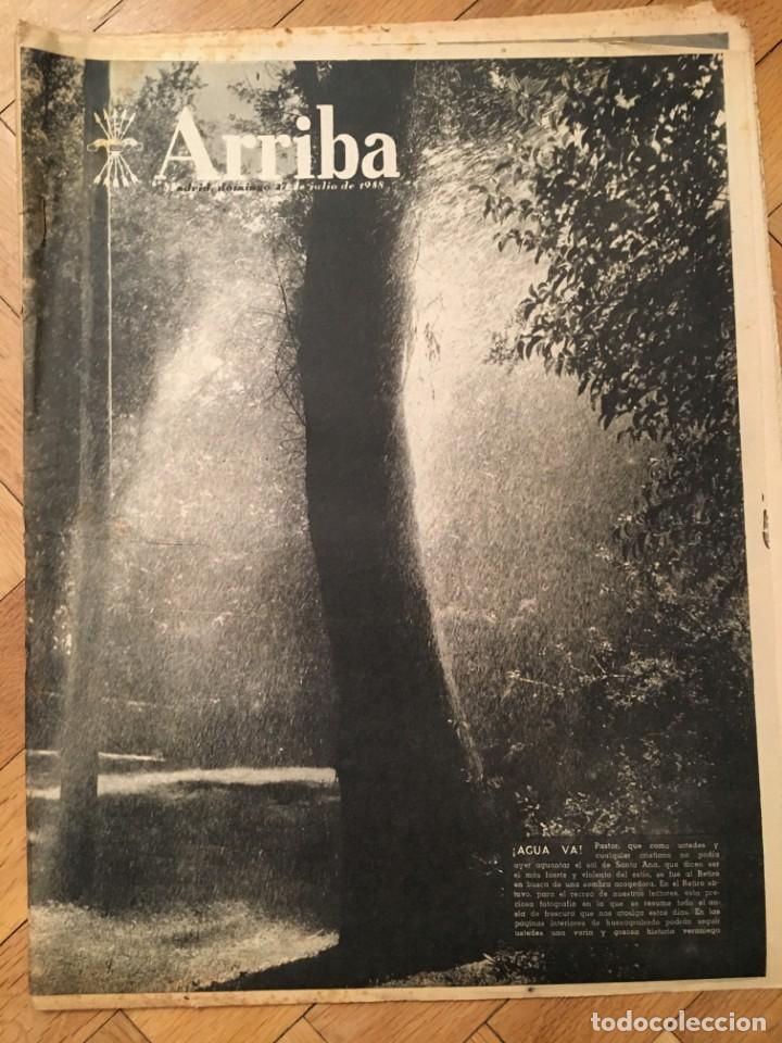 Collection Magazines and Newspapers: ARRIBA (27-7-58) OPERACION TURIA VALENCIA MADRID EXPO CINE SAN SEBASTIAN BANDERA EN EL CIELO BURGOS