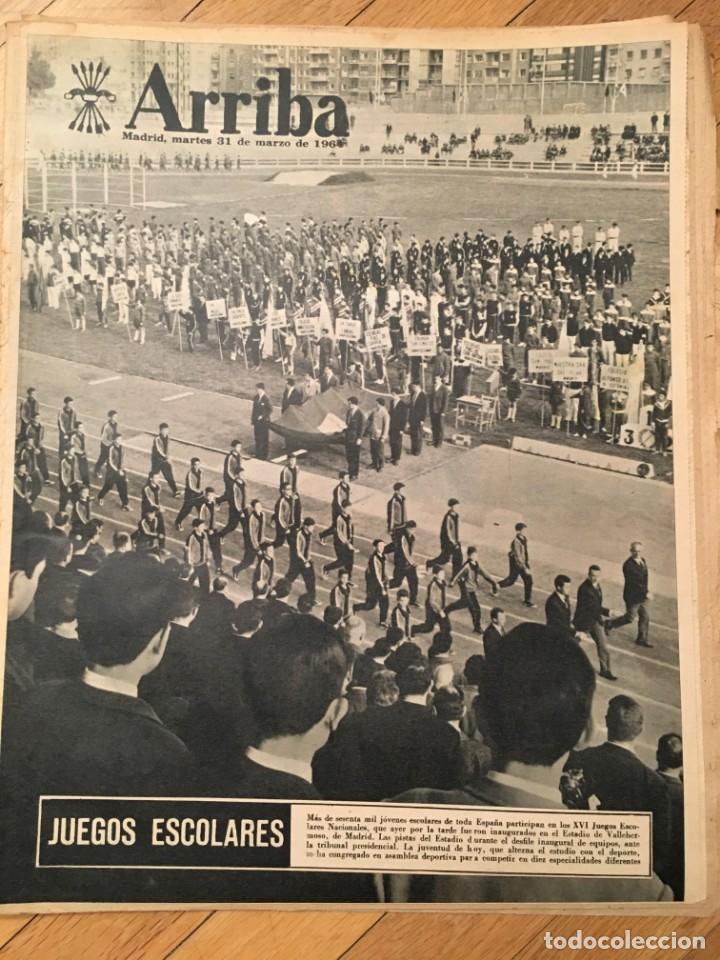Sammeln von Zeitschriften und Zeitungen: ARRIBA (31-3-64) ESTADIO DE VALLEHERMOSO PUERTO DE LOS LEONES TUDELA BARCELONA REAL MADRID