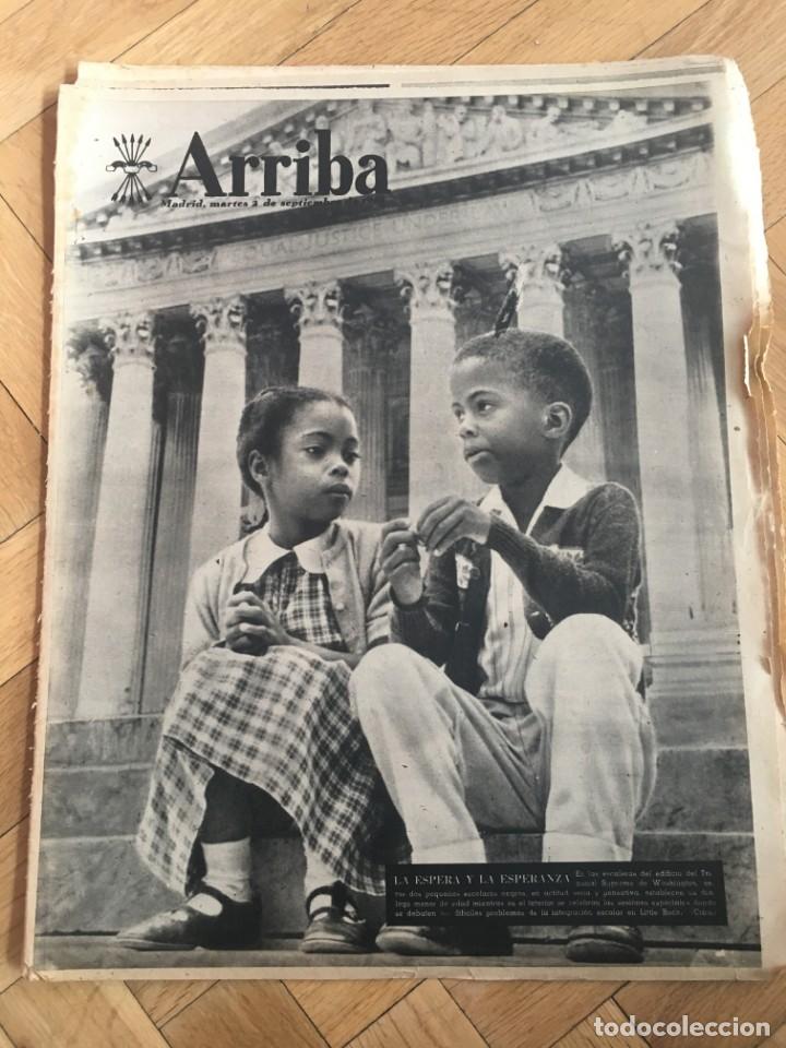 Coleccionismo de revistas y peri&oacute;dicos: ARRIBA (2-9-55) JAIME OSTOS RIBADEO VALLFOGONA FRANCIA NAUTILUS MARINES EN FORMOSA