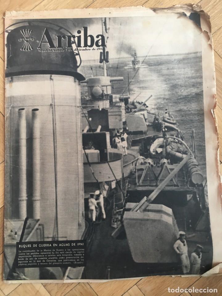Sammeln von Zeitschriften und Zeitungen: ARRIBA (7-12-57) AGUAS IFNI TEMPORALES TENERIFE WOLVERHAMPTON REAL MADRID