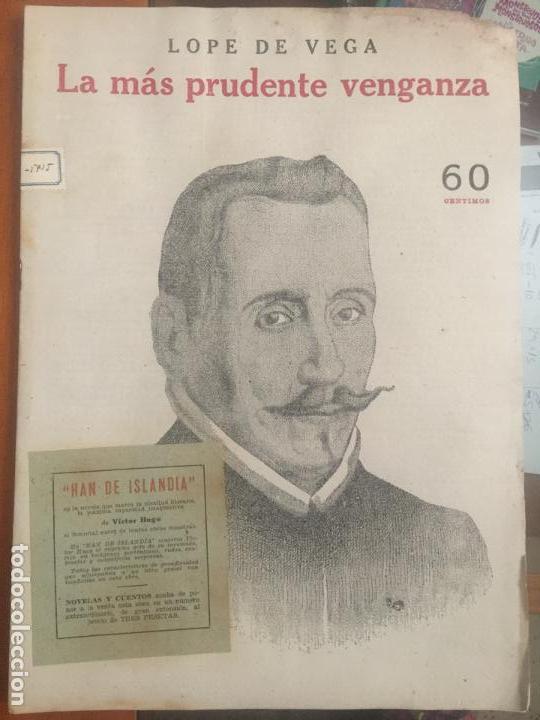 Coleccionismo de Revistas y Peri&oacute;dicos: NOVELAS Y CUENTOS, LA M&Aacute;S PRUDENTE VENGANZA, LOPE DE VEGA.