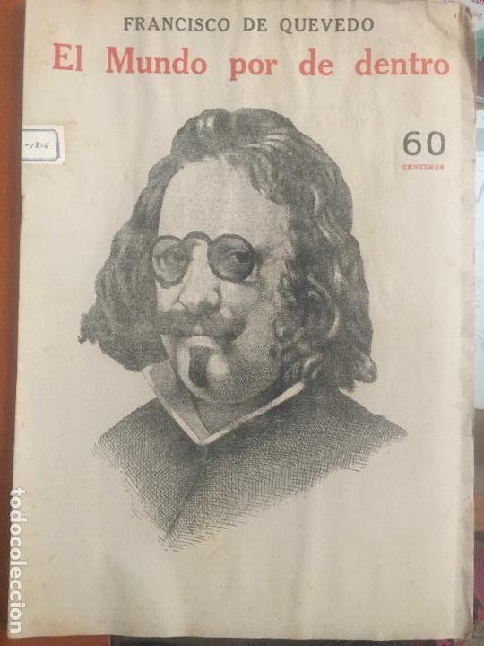 Coleccionismo de Revistas y Peri&oacute;dicos: NOVELAS Y CUENTOS, EL MUNDO POR DE DENTRO, FRANCISCO DE QUEVEDO.
